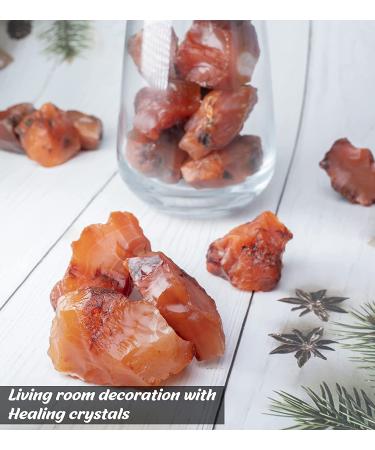 Crocon 1LB Carnelian Rough Bulk Natural Stone for Chakra Balancing and Crystal Healing - Good Luck Home Office Decor - Buy Online on GoSupps.com