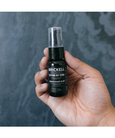 Brickell Men's Anti-Aging Hyaluronic Acid Serum | Reviving Day Serum with Vitamin C & Peptides | 1 Ounce - Buy Online on GoSupps.com