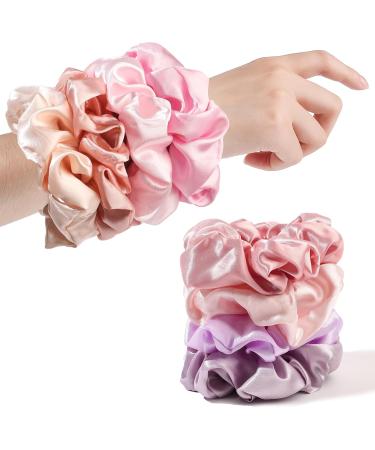 Scrunchies for Women Hair Ties Bands Satin Hair Scrunchies for Girls Big Scrunchies for Women's Thick Curly Hair Ponytail Holders Cute Pony Tails No Crease Hair Ties No Damage - Buy Online on GoSupps.com