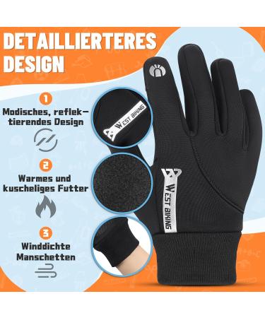 West Biking Children's Winter Bicycle Gloves - Touchscreen Sports Gloves for Ages 2-9 Anti-Slip & Fleece Perfect for Boys & Girls - Buy Online on GoSupps.com