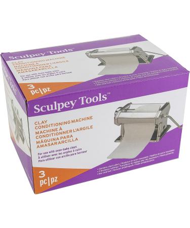Sculpey Clay Conditioning Pasta Machine - 9 Thickness Settings, Oven-Bake Tool for Polymer Clay, Includes Clamp & Hand Crank - Ideal for All Skill Levels - Buy Online on GoSupps.com