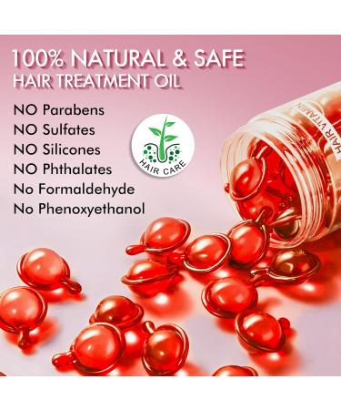 Buy Hair Serum for Frizzy & Dry Hair - Argan Avocado & Moroccan Oil Treatment - Vitamin-Packed Hair Oil Capsules (40 Caps) for Damaged Hair - Buy Online on GoSupps.com