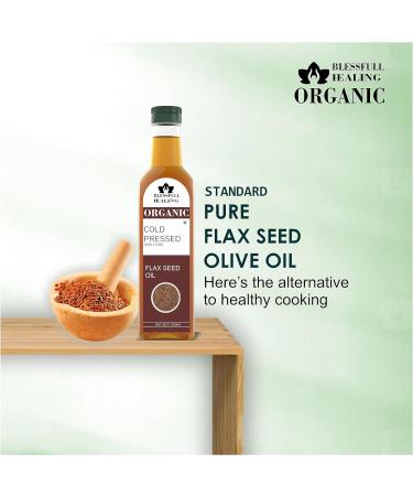 Blessfull Healing Cold Pressed Flax Seed Oil for Healthy Cooking Skin Glow 250 ml / 8.45 fl oz Pack of 2 - Buy Online on GoSupps.com