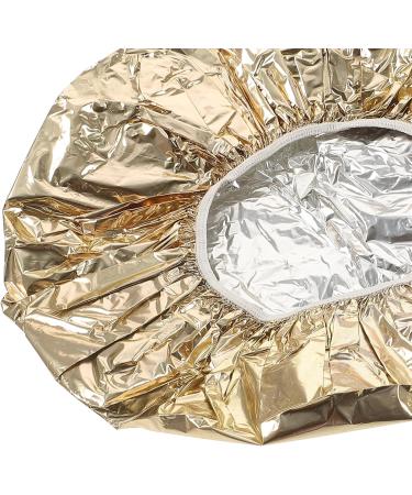 Healeved Lot de 4 Bonnets en Aluminium pour Soins Capillaires la Vapeur 28 CM R utilisables lastiques Couleur Argent et Or Adapt s pour Profond Coloration et Salon de Coiffure - Buy Online on GoSupps.com