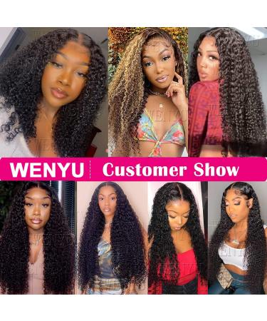 WENYU 24 Lace Front Wigs for Black Women - Curly 13x4 Human Hair, Pre-Plucked with Baby Hair, 150% Density, Brazilian Natural Black - 9A Quality - Buy Online on GoSupps.com