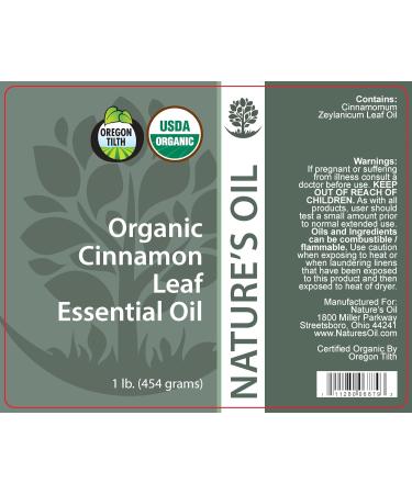 Best Cinnamon Leaf Essential Oil Pure Certified Organic Therapeutic Grade 1Lb - Buy Online on GoSupps.com