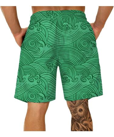 Ronony Men s Green Summer Shorts - Loose Fit Casual Jogging & Fitness Pants | Bermuda Training & Beach Shorts (4XL) - Buy Online on GoSupps.com