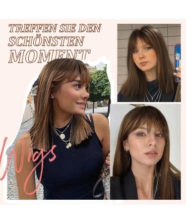 18-Inch Brown Shoulder Length Wigs for Women - Natural Looking Heat-Resistant Synthetic Wig for Everyday Use - Buy Online on GoSupps.com