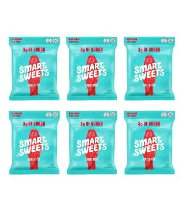 Smart Sweets Sweet Fish: Low Sugar Plant-Based Gummy Candy - 1.8 oz (Pack of 6) - Buy Online on GoSupps.com