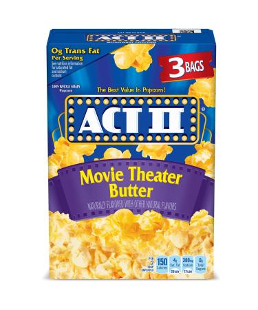 ACT II Movie Theater Butter Microwave Popcorn, 3 ct 2.75 oz Bags