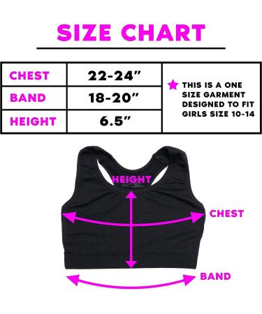 Malibu Sugar Girls Seamless Sports Bra (7-14) Racer Back Side Straps Black - Buy Online on GoSupps.com