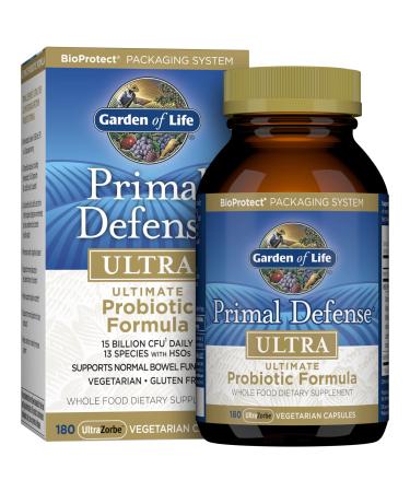 Garden of Life Primal Defense Ultra Ultimate Probiotic Formula 180 UltraZorbe Vegetarian Capsules