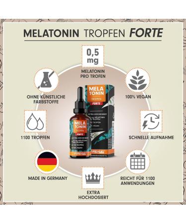 Melatonin Drop Forte (30 ml) - 1100 Drops | 0.5 mg Per Drop | Vegan & Alcohol-Free | Certified Lab Tested | Optimize Sleep & Wellness - Buy Online on GoSupps.com