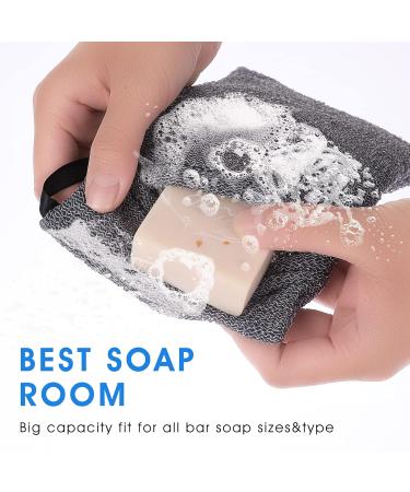 Buy WLLHYF 2PCS Exfoliating Soap Bag Saver - Mesh Bar & Scented Soap Lather Pouch - Foaming Shower & Bath Body Scrubber for Men & Women (Gray - Buy Online on GoSupps.com