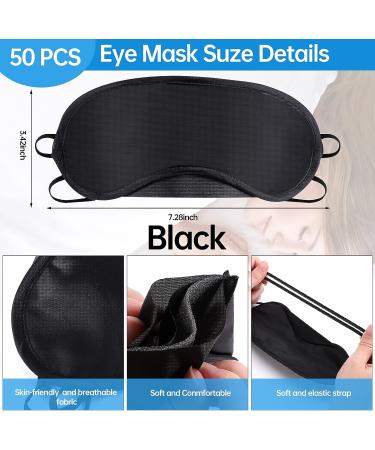 50 Pieces Blindfold Eye Cover Sleep Mask Blind Folds for Game 4 Layers Blindfold Sleeping Masks Soft Sleep Mask Bulk with Nose Pad and Elastic Strap for Games Party Travel Sleep Women Men Black - Buy Online on GoSupps.com