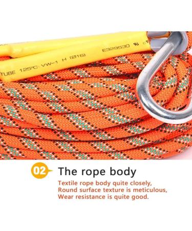 8mm 20m Static Climbing Rope with 2 Carabiners - Escape & Rescue Rope for Mountaineering Caving Camping & Exploration - Buy Online on GoSupps.com