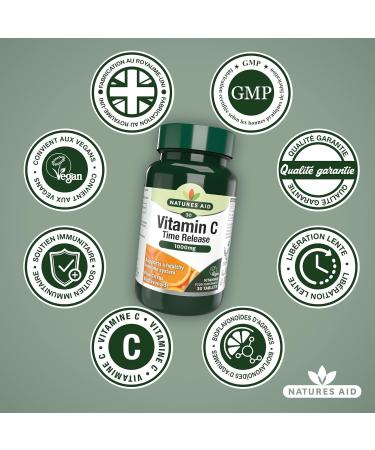 Natures Aid Vitamin C 1000mg Time Release Tablets with Citrus Bioflavonoids - Immune System Support - Vegan - Made in the UK - Buy Online on GoSupps.com