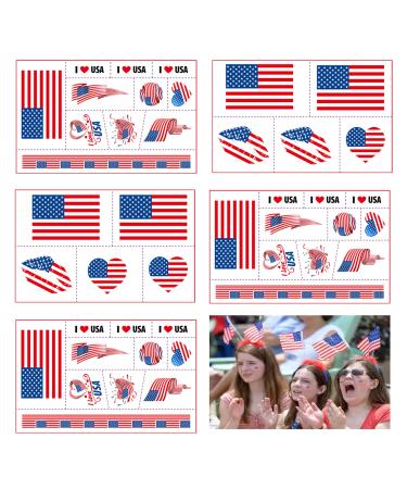 40pcs American USA Flag Temporary Tattoos for 2022 World Football Cup Qatar Match  Waterproof Body Art Stickers Tattoos for Men Women Kids(6 Sheets)