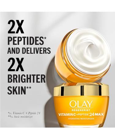 Olay Regenerist Vitamin C + Peptide 24 MAX Face Moisturizer 1.7 oz (Pack of 2) - Anti-Aging Hydration for Radiant Skin | International Shipping Available - Buy Online on GoSupps.com
