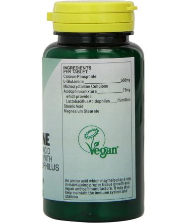 Health Plus Amino L-Glutamine 500mg Supplement - 60 Tablets - Buy Online on GoSupps.com