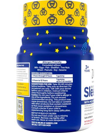 Zarbeeâ€™s Naturals Children's Sleep with Melatonin - 50 Berry Gummies for Restful Sleep - Buy Online on GoSupps.com