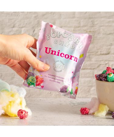 Popcorn Shed Unicorn Popcorn Snack Pack 24g Pack of 16 Multicoloured Candy Floss Caramel Popcorn Gluten Free & Natural Lunch Box & Movie Night Snacks - Buy Online on GoSupps.com