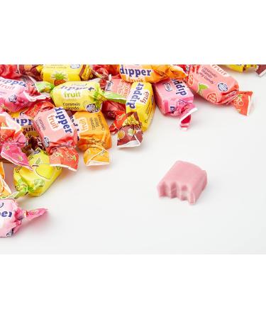 Dipper Dipper Vidal Treats Dipper Fruit Sweet Chewable Candy with Fruit Juices Fruit Flavours Pineapple Lemon Orange Strawberry and Cherry 1kg Bag - Buy Online on GoSupps.com