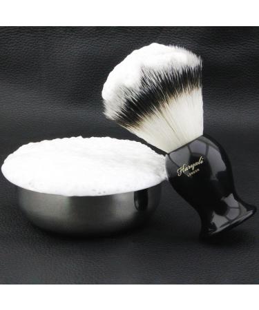 Haryali London Vegan Razor Brush - Synthetic Wet Shaving Brush for Men & Women - Elegant Black Resin Handle - Perfect Travel Accessory - Buy Online on GoSupps.com