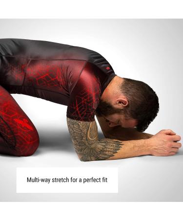 Hayabusa Geo Short Sleeve BJJ Rash Guard - Small, Red - Buy Online on GoSupps.com