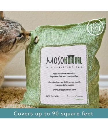 MOSO NATURAL Air Purifying Bag 200g (3 Pack) - Scent-Free Odor Eliminator for Cars, Closets, Bathrooms & Pet Areas - Premium Bamboo Charcoal Absorber (Green) - Buy Online on GoSupps.com