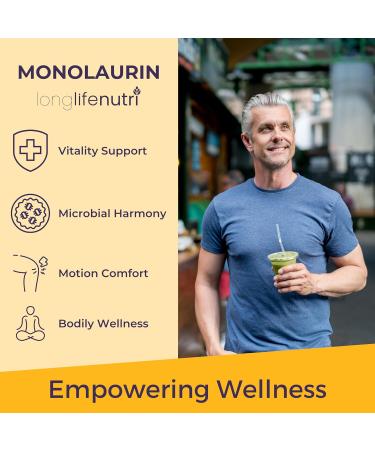 LongLifeNutri Monolaurin 1500mg - Potent Glycerol from Coconut 200 Vegetarian Capsules Organic Supplement for Gut Balance & Natural Defense 100-Day Supply GMP Certified Made in USA 200 Count (Pack of 1) - Buy Online on GoSupps.com