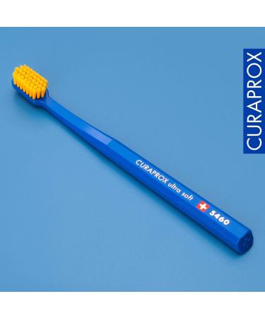 Curaprox CS 5460 Ultra Soft Toothbrush - Dark Blue-Yellow Manual Toothbrush for Adults with 5460 Ultra Soft CUREN Bristles | International Shipping Available - Buy Online on GoSupps.com