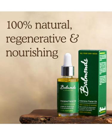 Balmonds Intensive Facial Oil 30ml - 100% Natural Skin Oil with Vitamin E - Vegan & Fragrance-Free - For All Skin Types - Buy Online on GoSupps.com