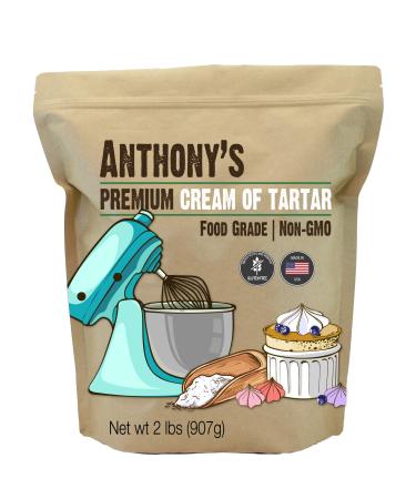 Anthony's Premium Cream of Tartar, 2 lb, Gluten Free, Food Grade, Non GMO, USP, FCC, Made in USA 2 Pound (Pack of 1)