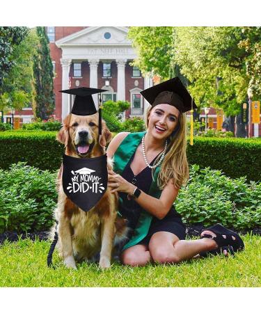 2023 Black Dog Graduation Cap and Bandana Set - Perfect Dog Graduation Gift with 'My Mommy Did It' Design - Buy Online on GoSupps.com