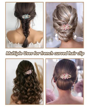 Lilac Rhinestones Hair Clips Set - Crystal Butterfly, Duckbill, French Hair Accessories for Women and Girls - Buy Online on GoSupps.com