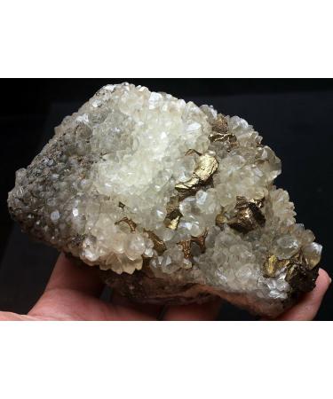 785g Natura Calcite with Pyrite Quartz Crystal Mitsein Original Cluster Specimen Crystal Cluster - Buy Online on GoSupps.com