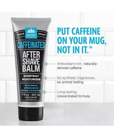 Pacific Shaving Co. Caffeinated Aftershave & Face Lotion - Aloe & Spearmint Post Shave Balm (7 Oz) - Buy Online on GoSupps.com