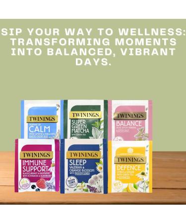 Superblends Assortment Fruits Tea Bags - 30 pcs Variety Pack with 6 Delicious Flavours Mixed Include Calm Balance Immune Support Sleep Defence and Super Grenn Match Tea Bags - Buy Online on GoSupps.com
