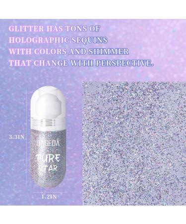 Pheral Roll-On Body Glitter Gel | Mermaid Makeup & Festival Rave Accessories | Holographic Hair Glitter & Face Paint | Silver Sparkle Body Shimmer for Halloween Parties - Buy Online on GoSupps.com