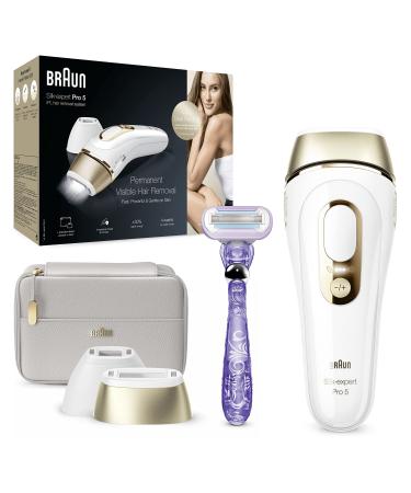 Braun IPL Silk Expert Pro 5 Visible Hair Removal For Women And Men Venus Razor Alternative For Laser Hair Removal Gifts For Women PL5137 White/Gold IPL 5137 - Buy Online on GoSupps.com