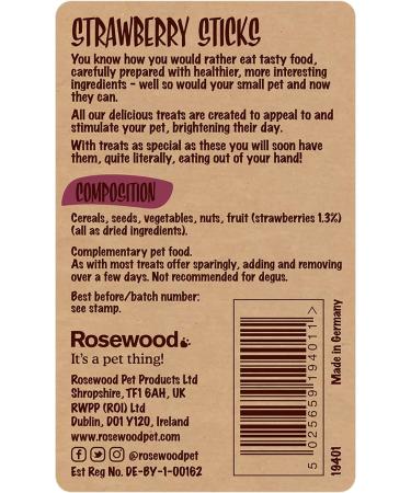Rosewood Naturals Strawberry Sticks Treat 140g - Delicious and Natural Rabbit Treat - Buy Online on GoSupps.com