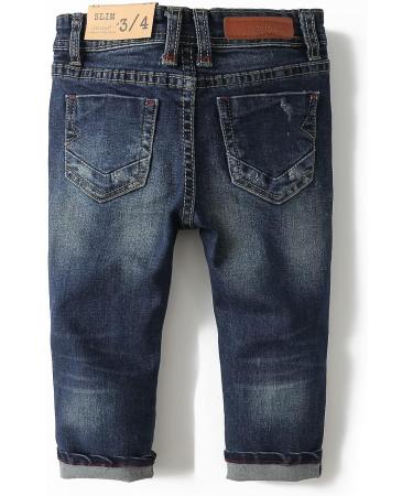 KIDSCOOL SPACE Baby Slim Jeans | Elastic Waist Ripped Denim Pants | Dark Blue, Size 2-3 Years - 2098 - Buy Online on GoSupps.com