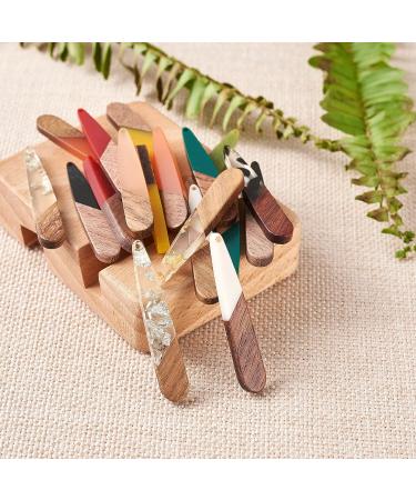 Beadthoven 26pcs Natural Wood Resin Teardrop Charms Earrings Pendants - Mixed Colors Statement Jewelry Making Findings - Buy Online on GoSupps.com