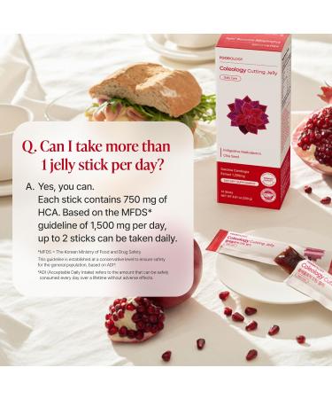 FOODOLOGY Coleology Cutting Stick Jelly, Pomegranate Appetite Suppressant, Support Weight Management, Chia Seeds, Garcinia Cambogia HCA, Korean Dietary Supplement with Collagen - 1 Pack of 10 10 Count (Pack of 1) 1 - Buy Online on GoSupps.com