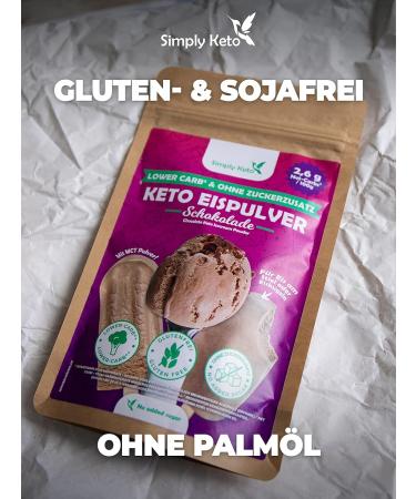 Simply Keto Low-Carb Chocolate Ice Cream - Creamy Sugar-Free 2.6g Net Carbs Gluten-Free Ketogenic Treat - 10 Portions (100g) - Buy Online on GoSupps.com