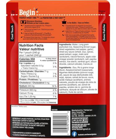 BEN'S ORIGINAL Spicy Style Korean BBQ Long Grain Rice and Side Dish 240g Pouch - Buy Online on GoSupps.com