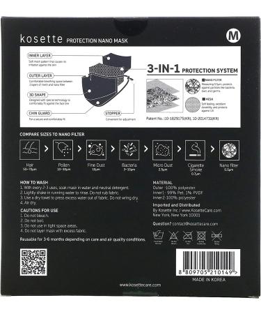 Kosette Care Reusable Nano Filter Mask - Medium | 1 Mask for Ultimate Protection - Buy Online on GoSupps.com