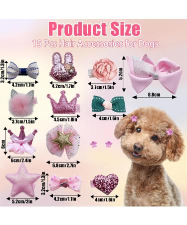 YNR 15PCS Mixed Styles Pink Hair Clips for Dog Dog Hair Bows Bowknot dog hair Grooming Accessories Hair Beauty Accessorie Puppy Hair Barrettes for Cats Dogs Kitten Puppies Hairpin Accessories - Buy Online on GoSupps.com