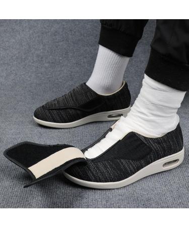 Neuropathy Shoes for Women - Adjustable Velcro Extra Wide Breathable Diabetic Walking Shoes for Elderly - Unisex Grey Size 11 - Buy Online on GoSupps.com